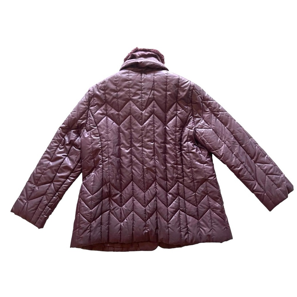 Fun Japanese Vintage Ladies Purple Fashion Puffer W/ Fur Trim - Picture 2 of 8
